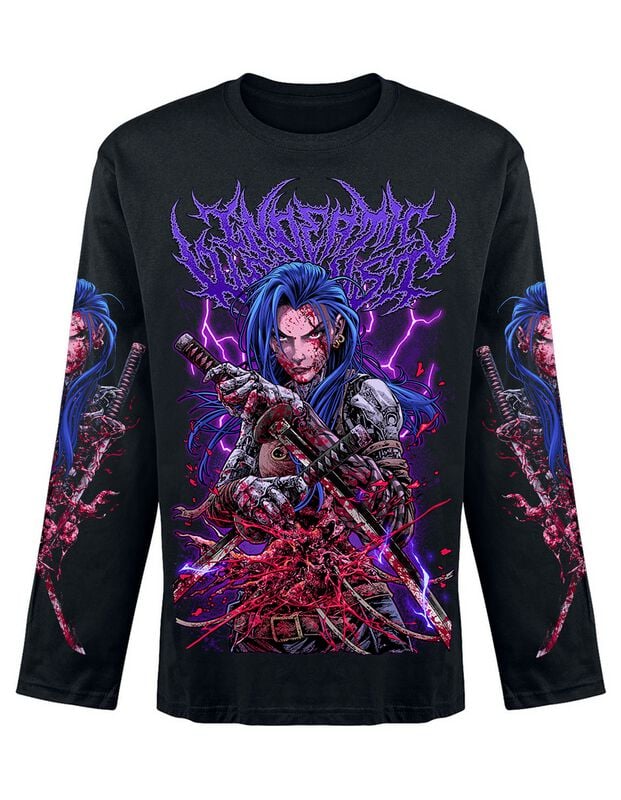 T-shirt manches longues  de In Death We Trust - Blue Katana - S à XXL - pour Homme - noir - In Death We Trust