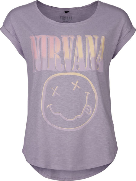 T-Shirt Manches courtes  de Nirvana - Smile Logo - S à XXL - pour Femme - lilas - Nirvana