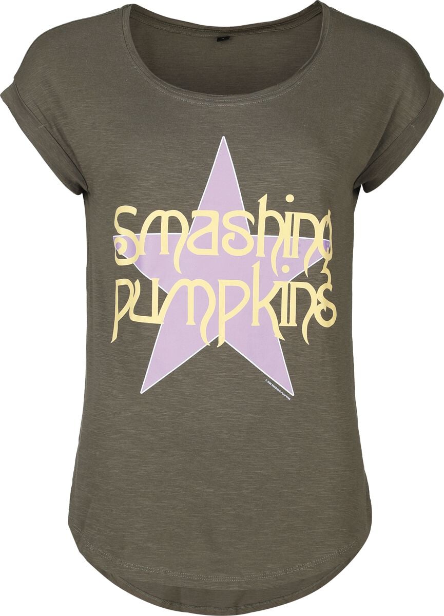 T-Shirt Manches courtes  de Smashing Pumpkins - Star - S à XXL - pour Femme - olive - Smashing Pumpkins