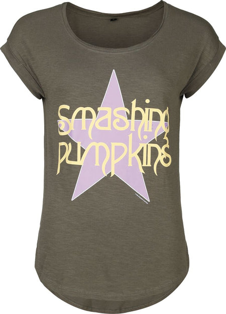 T-Shirt Manches courtes  de Smashing Pumpkins - Star - S à XXL - pour Femme - olive - Smashing Pumpkins