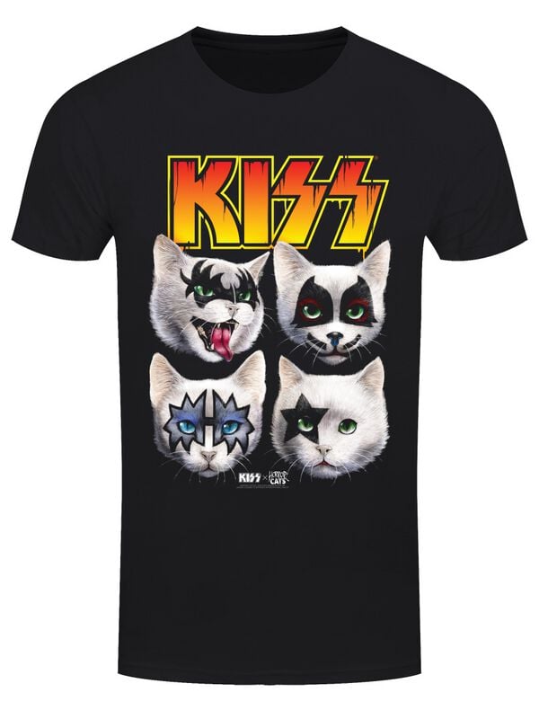 T-Shirt Manches courtes  de Kiss - Horror Cats Feline Four - S à 3XL - pour Homme - noir - Kiss