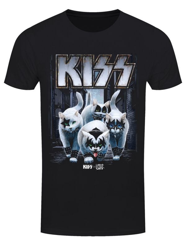 T-Shirt Manches courtes  de Kiss - Horror Cats Creatures - S à 3XL - pour Homme - noir - Kiss