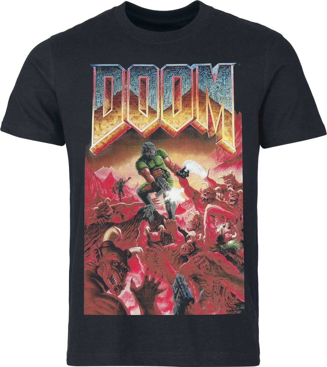 T-Shirt Manches courtes Gaming de Doom - Classic Boxart - Heavyweight - S à XXL - pour Homme - noir - Doom