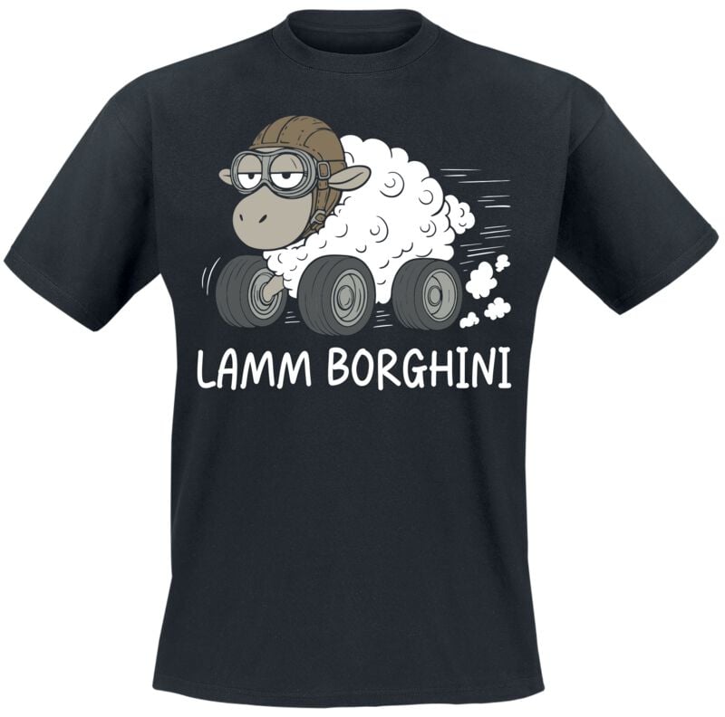 T-Shirt Manches courtes Fun de Tierisch - Lamm Borghini - M à 3XL - pour Homme - noir - Tierisch