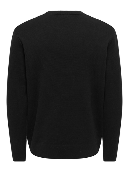 Pull tricoté  de ONLY and SONS - ONSTING RLX CREW NECK KNIT NOOS - S à XXL - pour Homme - noir - ONLY and SONS - View 2