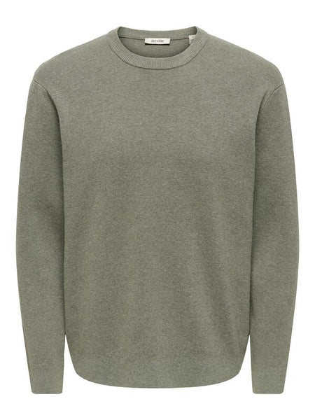 Pull tricoté  de ONLY and SONS - ONSTING RLX CREW NECK KNIT NOOS - S à XXL - pour Homme - vert - ONLY and SONS