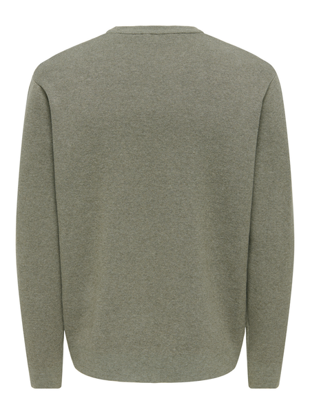 Pull tricoté  de ONLY and SONS - ONSTING RLX CREW NECK KNIT NOOS - S à XXL - pour Homme - vert - ONLY and SONS - View 2