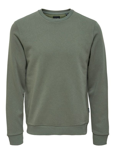 Sweat-shirt  de ONLY and SONS - ONSCERES CREW NECK NOOS - S à XXL - pour Homme - vert - ONLY and SONS