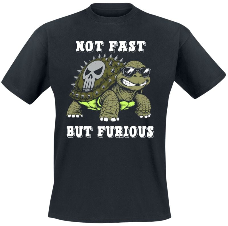 T-Shirt Manches courtes Fun de Tierisch - Not Fast But Furious - M à 3XL - pour Homme - noir - Tierisch