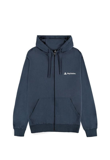 Sweat-shirt zippé à capuche Gaming de Playstation - Logo Navy - S à XXL - pour Homme - marine - Playstation