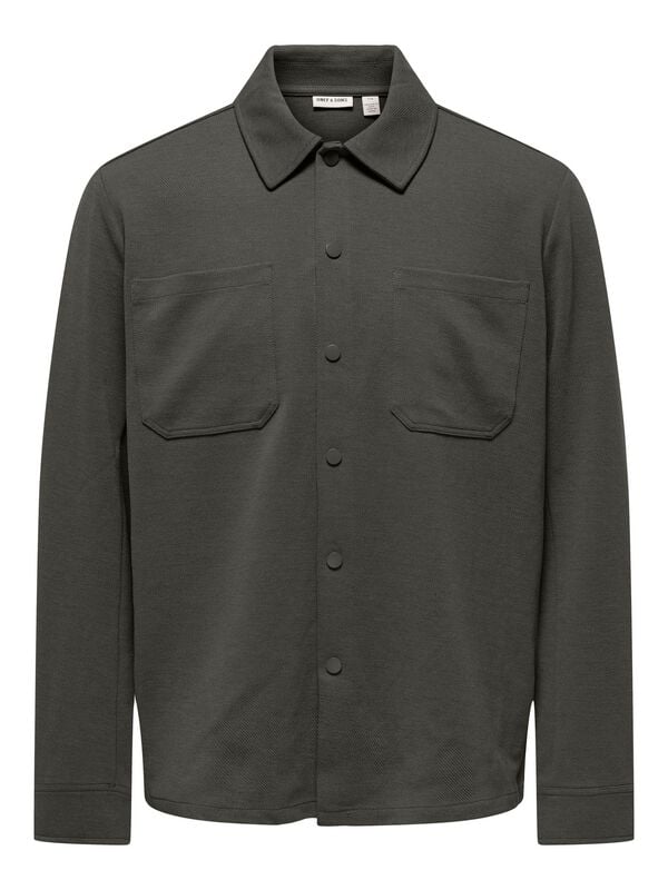 Chemise manches longues  de ONLY and SONS - ONSNEWKODYL LS PATCH PKT OVERSHIRT NOOS - S à XXL - pour Homme - vert - ONLY and SONS