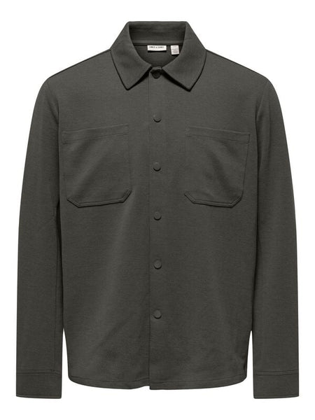 Chemise manches longues  de ONLY and SONS - ONSNEWKODYL LS PATCH PKT OVERSHIRT NOOS - S à XXL - pour Homme - vert - ONLY and SONS