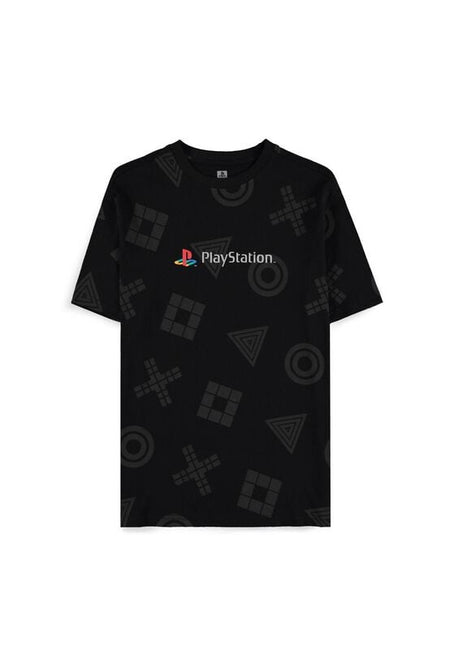 T-Shirt Manches courtes Gaming de Playstation - PlayStation - Logo All Over Print - S à XXL - pour Homme - noir - Playstation