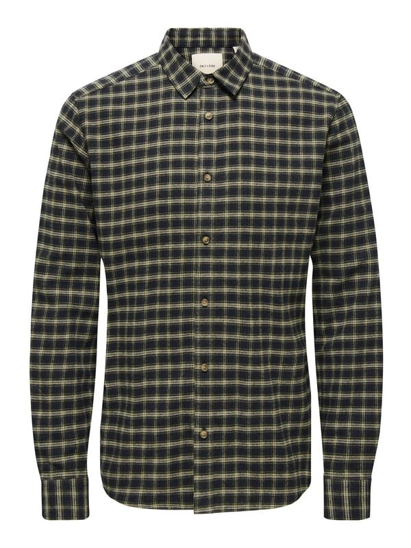 Chemise manches longues  de ONLY and SONS - ONSGUDMUND LS CHECKED SHIRT NOOS - S à XXL - pour Homme - noir - ONLY and SONS