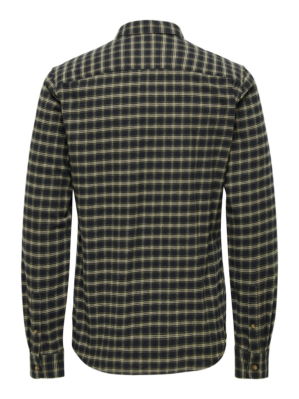 Chemise manches longues  de ONLY and SONS - ONSGUDMUND LS CHECKED SHIRT NOOS - S à XXL - pour Homme - noir - ONLY and SONS - View 2