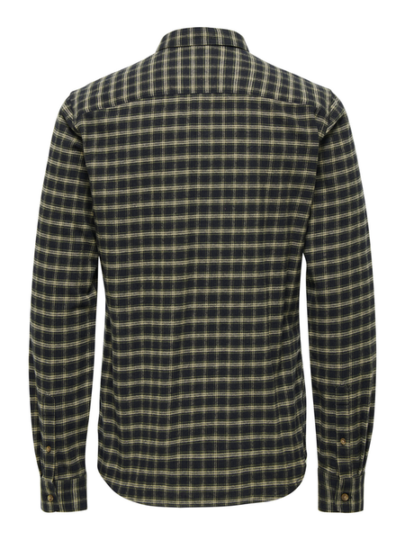 Chemise manches longues  de ONLY and SONS - ONSGUDMUND LS CHECKED SHIRT NOOS - S à XXL - pour Homme - noir - ONLY and SONS - View 2