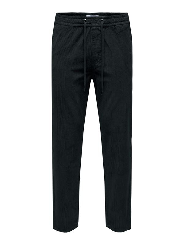 Pantalon en toile  de ONLY and SONS - ONSLINUS TAP CORDUROY 0185 NOOS - Pantalon - S à L - pour Homme - noir - ONLY and SONS
