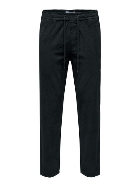 Pantalon en toile  de ONLY and SONS - ONSLINUS TAP CORDUROY 0185 NOOS - Pantalon - S à L - pour Homme - noir - ONLY and SONS