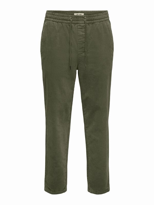 Pantalon en toile  de ONLY and SONS - ONSLINUS TAP CORDUROY 0185 NOOS - Pantalon - S à XXL - pour Homme - vert - ONLY and SONS