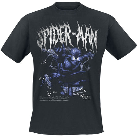 T-Shirt Manches courtes Disney de Spider-Man - Graffiti - S à XXL - pour Homme - noir - Spider-Man