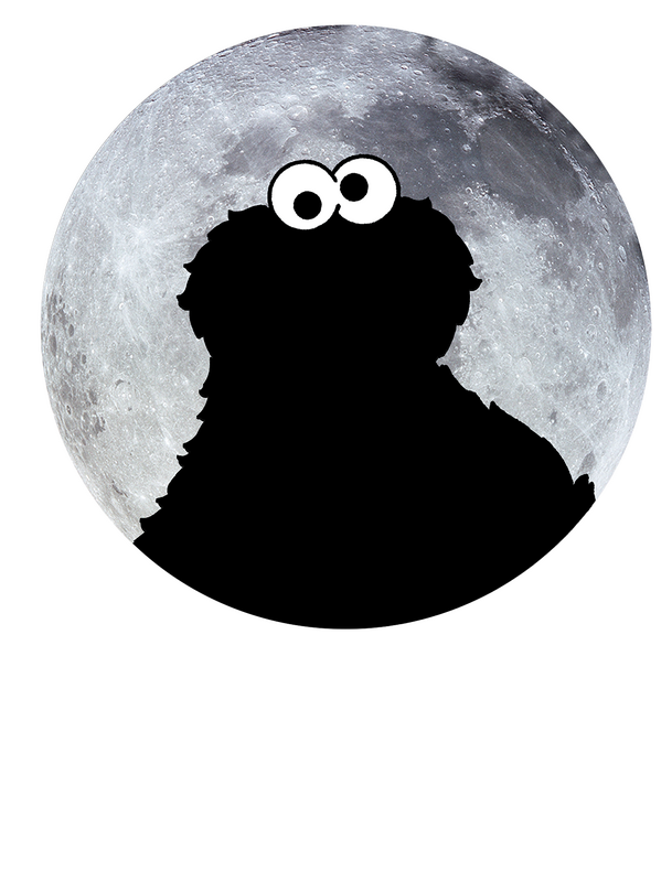 T-Shirt Manches courtes  de Sesame Street - Krümelmonster - Cookie Monster - Moonlight - S à XXL - pour Femme - noir - Sesame Street - View 2