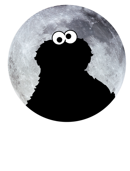 T-Shirt Manches courtes  de Sesame Street - Krümelmonster - Cookie Monster - Moonlight - S à XXL - pour Femme - noir - Sesame Street - View 2