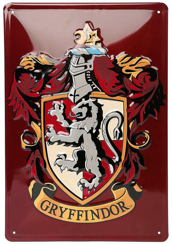 Plaque en métal  de Harry Potter - Gryffondor - pour Indifférent - rouge - Harry Potter