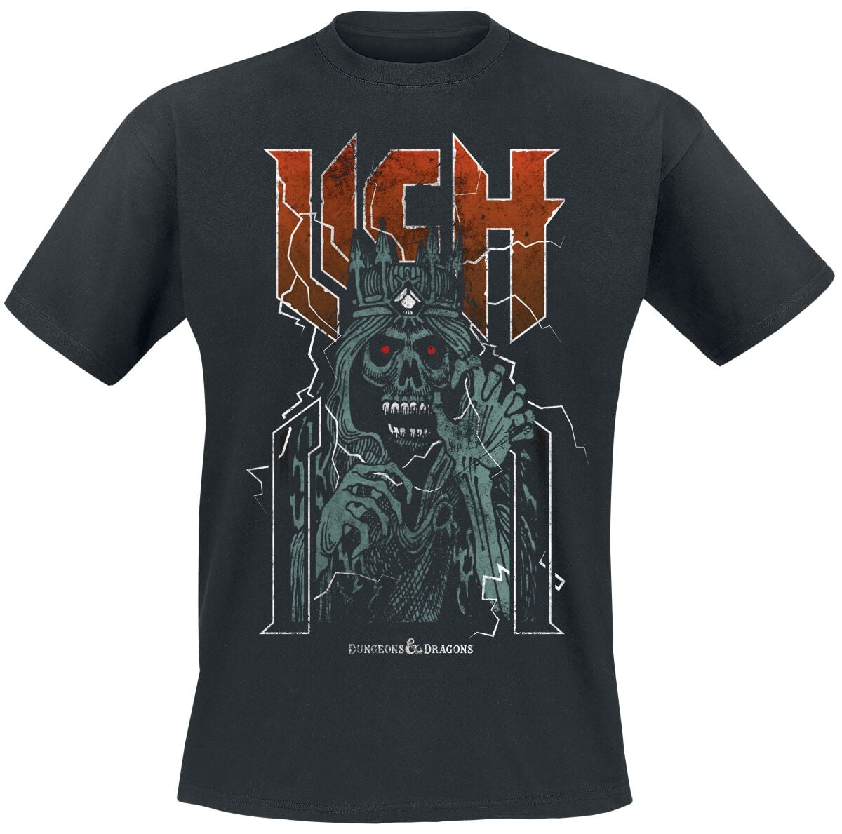 T-Shirt Manches courtes Gaming de Donjons & Dragons - Lich King - S à XXL - pour Homme - noir - Donjons & Dragons