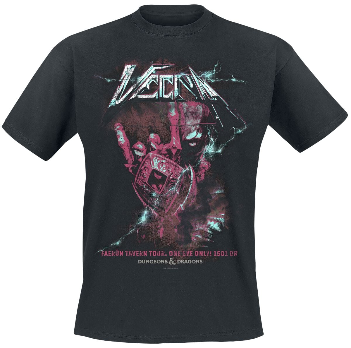 T-Shirt Manches courtes Gaming de Donjons & Dragons - Vecna Lightning Rock Band - S à XXL - pour Homme - noir - Donjons & Dragons