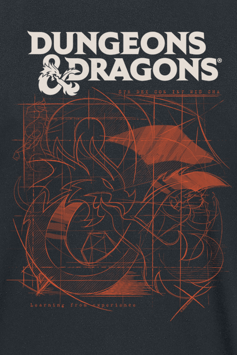 T-Shirt Manches courtes Gaming de Donjons & Dragons - D&D Sketch - S à XXL - pour Homme - noir - Donjons & Dragons - View 2