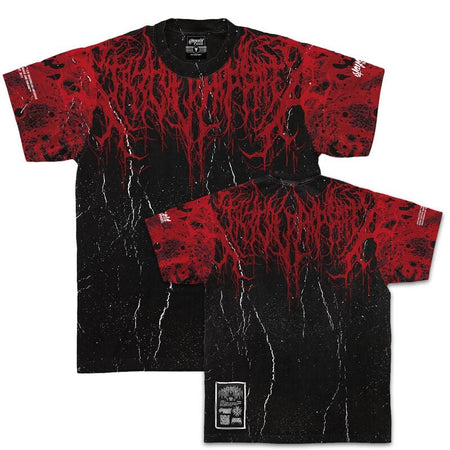 T-Shirt Oversize  de Stay Cold Apparel - Reign Of Blood (hellskin) - Heavy Oversized T-Shirt (250GSM) - S à 3XL - pour Homme - noir/rouge - Stay Cold Apparel