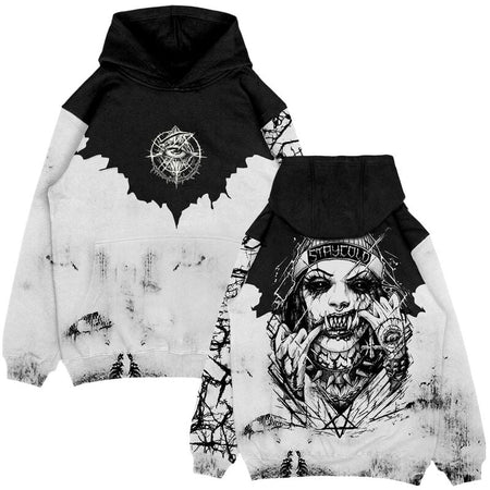 Sweat-shirt à capuche  de Stay Cold Apparel - Attitude - S à XXL - pour Homme - blanc/noir - Stay Cold Apparel