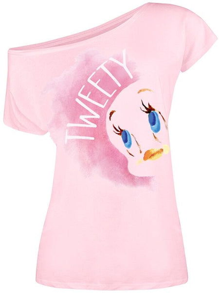 T-Shirt Manches courtes  de Looney Tunes - Titi - S à 3XL - pour Femme - rose clair - Looney Tunes