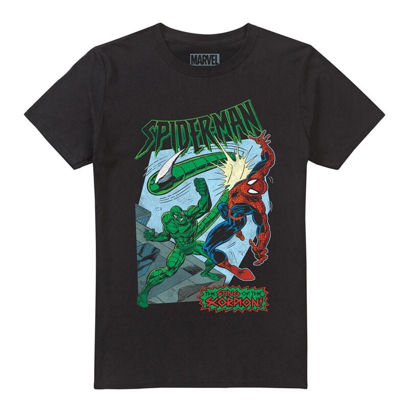 T-Shirt Manches courtes Disney de Spider-Man - Retro Sting of the Scorpion - S à XXL - pour Homme - noir - Spider-Man