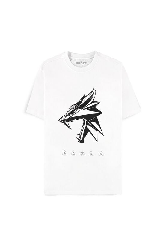 T-Shirt Manches courtes Gaming de The Witcher - Wolf Head - S à XXL - pour Homme - blanc - The Witcher