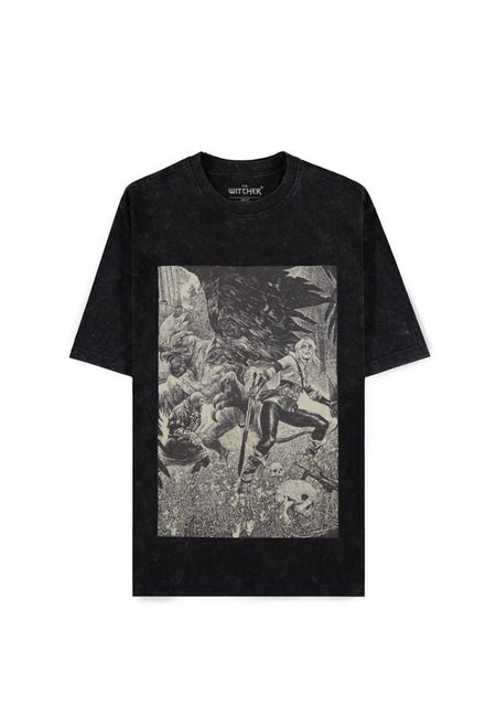 T-Shirt Manches courtes Gaming de The Witcher - Ciri & le Basilic - S à XXL - pour Homme - noir - The Witcher