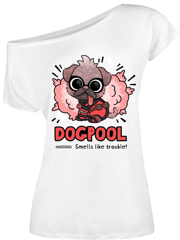 T-Shirt Manches courtes  de Deadpool - Dogpool Smells - S à 5XL - pour Femme - blanc - Deadpool