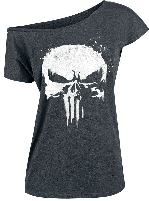 T-Shirt Manches courtes  de The Punisher - Crâne - S à 5XL - pour Femme - gris chiné - The Punisher
