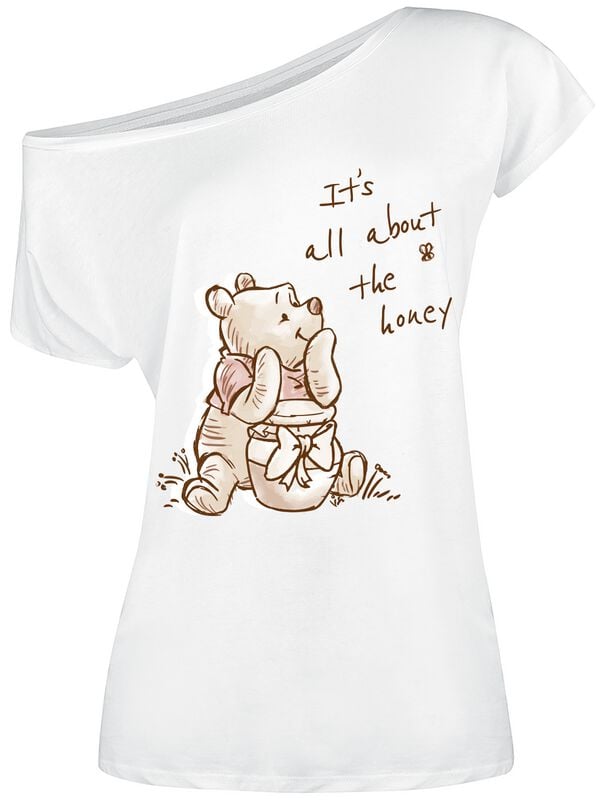 T-Shirt Manches courtes Disney de Winnie L'Ourson - All About The Honey - S à 5XL - pour Femme - blanc - Winnie L'Ourson