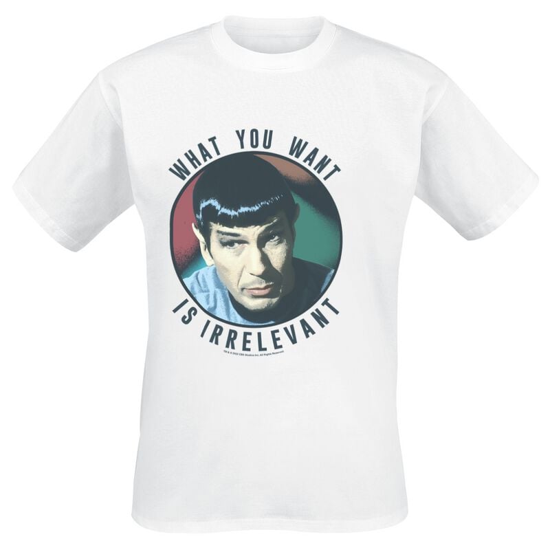 T-Shirt Manches courtes  de Star Trek - What You Want Is Irrelevant - S à XXL - pour Homme - blanc - Star Trek