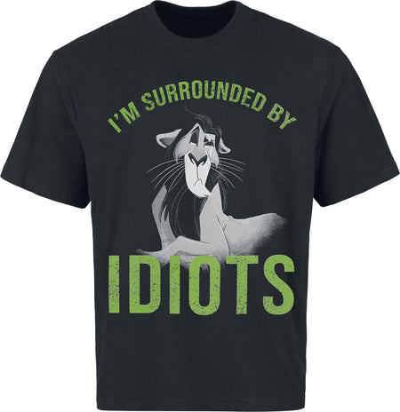 T-Shirt Oversize Disney de Le Roi Lion - Scar - I'm Surrounded By Idiots - S à XXL - pour Homme - noir - Le Roi Lion