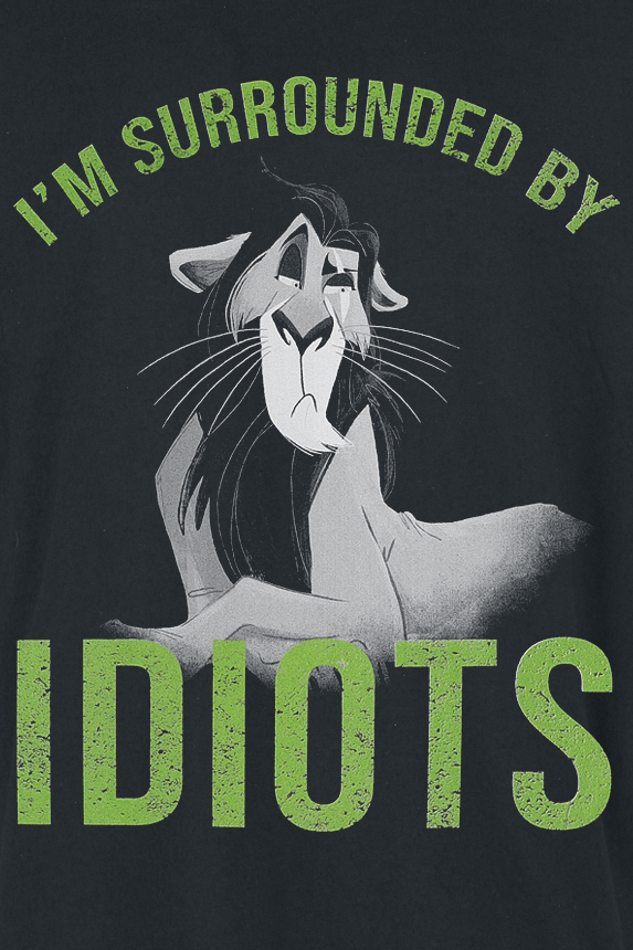 T-Shirt Oversize Disney de Le Roi Lion - Scar - I'm Surrounded By Idiots - S à XXL - pour Homme - noir - Le Roi Lion - View 2
