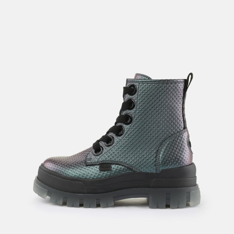 Bottes  de Buffalo - ASPHA LACE UP HI - VEGAN NAPPA - BLACK/MERMAID - EU36 à EU42 - pour Femme - multicolore - Buffalo