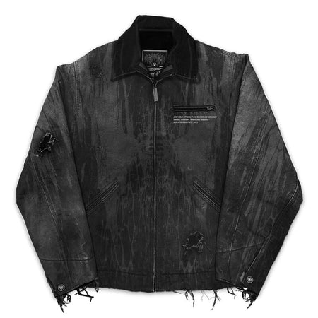 Veste en Jean  de Stay Cold Apparel - Black Anvil (Dark Grey) - Distressed Denim Jacket (380GSM) - S à XXL - pour Homme - gris - Stay Cold Apparel