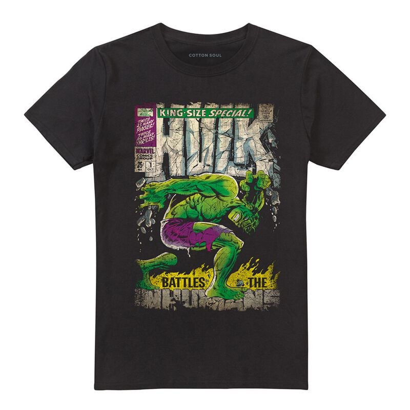 T-Shirt Manches courtes  de Marvel - Hulk - Retro Comic Cover - M à 3XL - pour Homme - noir - Marvel