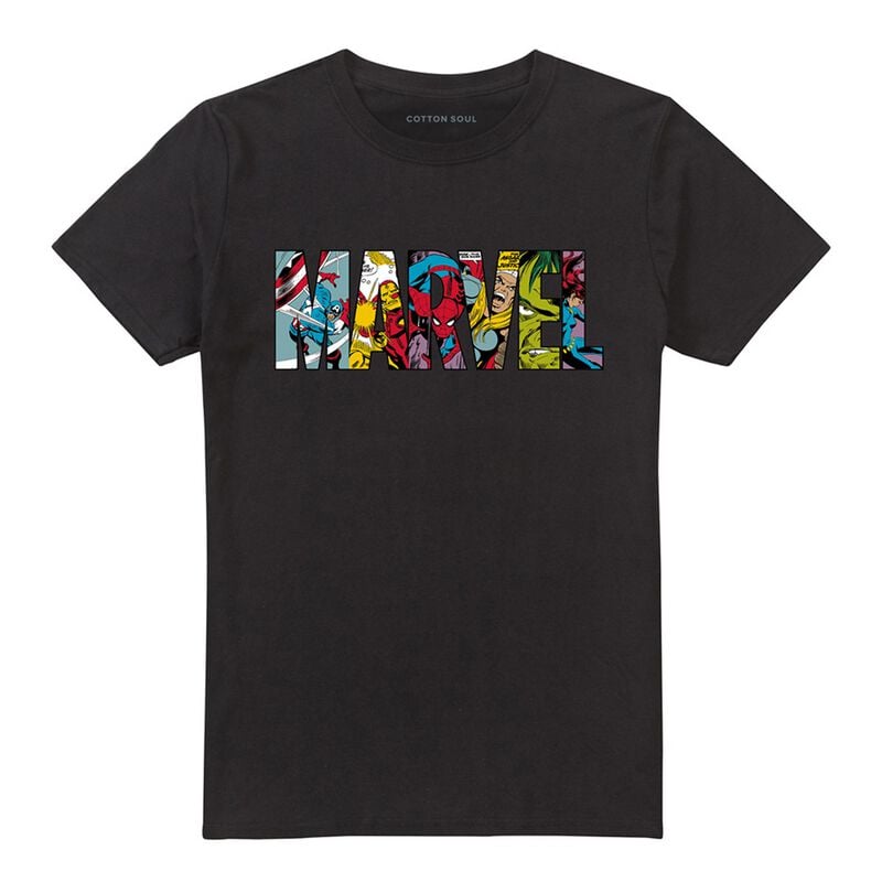T-Shirt Manches courtes  de Marvel - Comic Logo - M à 3XL - pour Homme - noir - Marvel