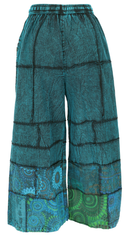 Pantalon en toile  de Guru-Shop - Palazzohose, Boho Patchworkhose - S à XL - pour Femme - bleu - Guru-Shop - View 2
