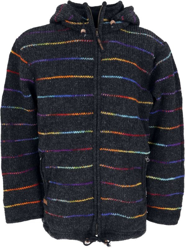 Manteau d'hiver  de Guru-Shop - Gefütterte Unisex Nepal Wolljacke 9 - M à XXL - pour Homme - multicolore - Guru-Shop