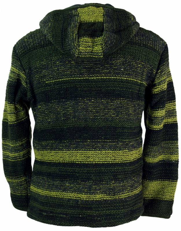Manteau d'hiver  de Guru-Shop - Gefütterte Unisex Nepal Wolljacke 25 - S à XL - pour Homme - vert - Guru-Shop - View 2