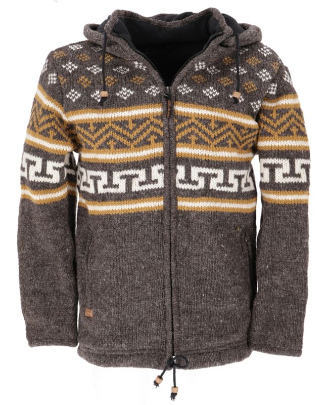 Manteau d'hiver  de Guru-Shop - Gefütterte Unisex Wolljacke 4 - S à XXL - pour Homme - marron - Guru-Shop